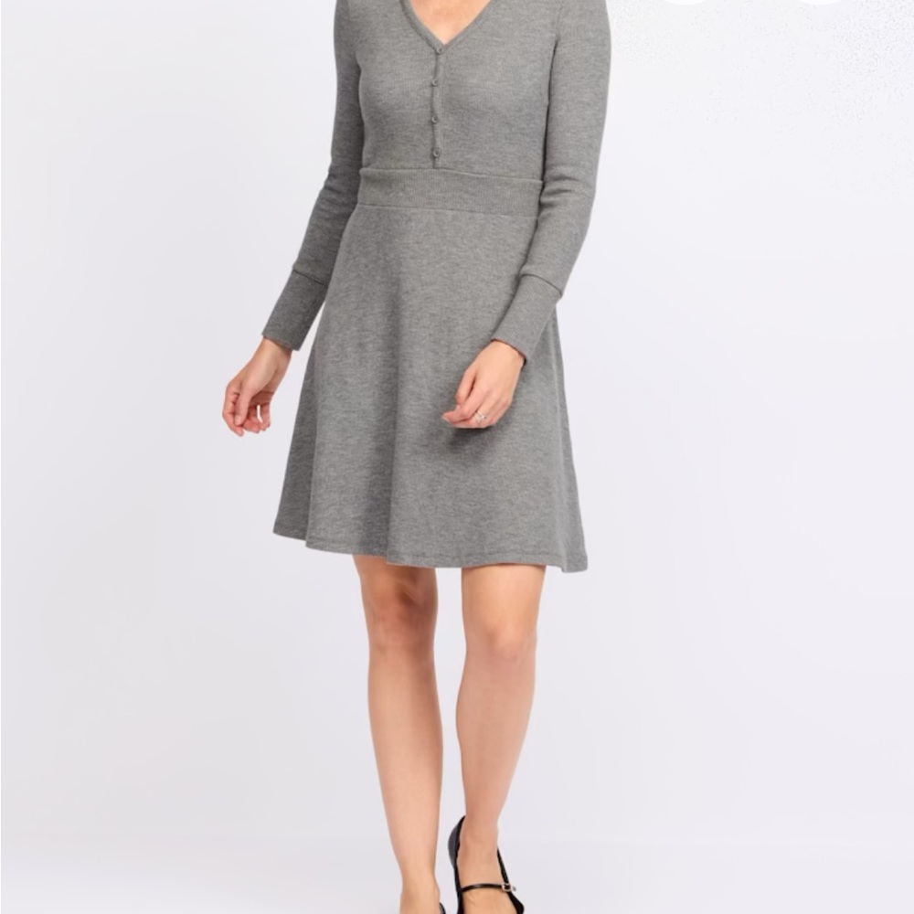 Market & Spruce Charcoal Long Sleeve Dress